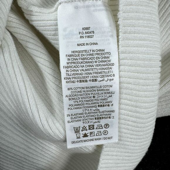 Boden Sweater Women’s 14 White Cardigan Ribbed Emboidered - Picture 7 of 7